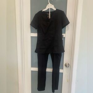 Jaanuu Black Women's Medical  Scrub Set